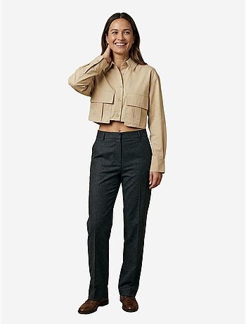 Camicia crop in popeline di cotone my fashion