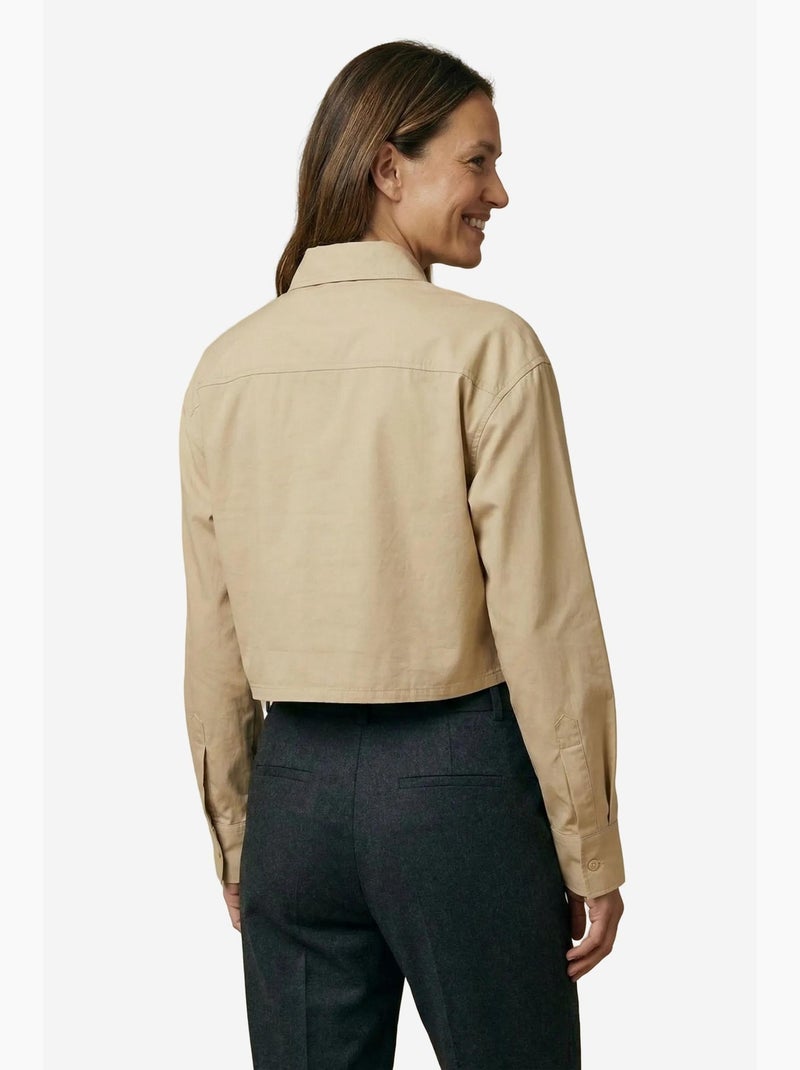 Camicia crop in popeline di cotone my fashion Cammello - Kiabi