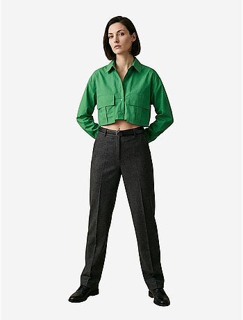 Camicia crop in popeline di cotone my fashion