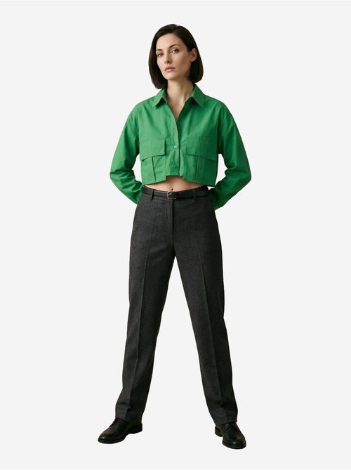 Camicia crop in popeline di cotone my fashion - Kiabi Camicia crop in popeline di cotone my fashion - Kiabi
