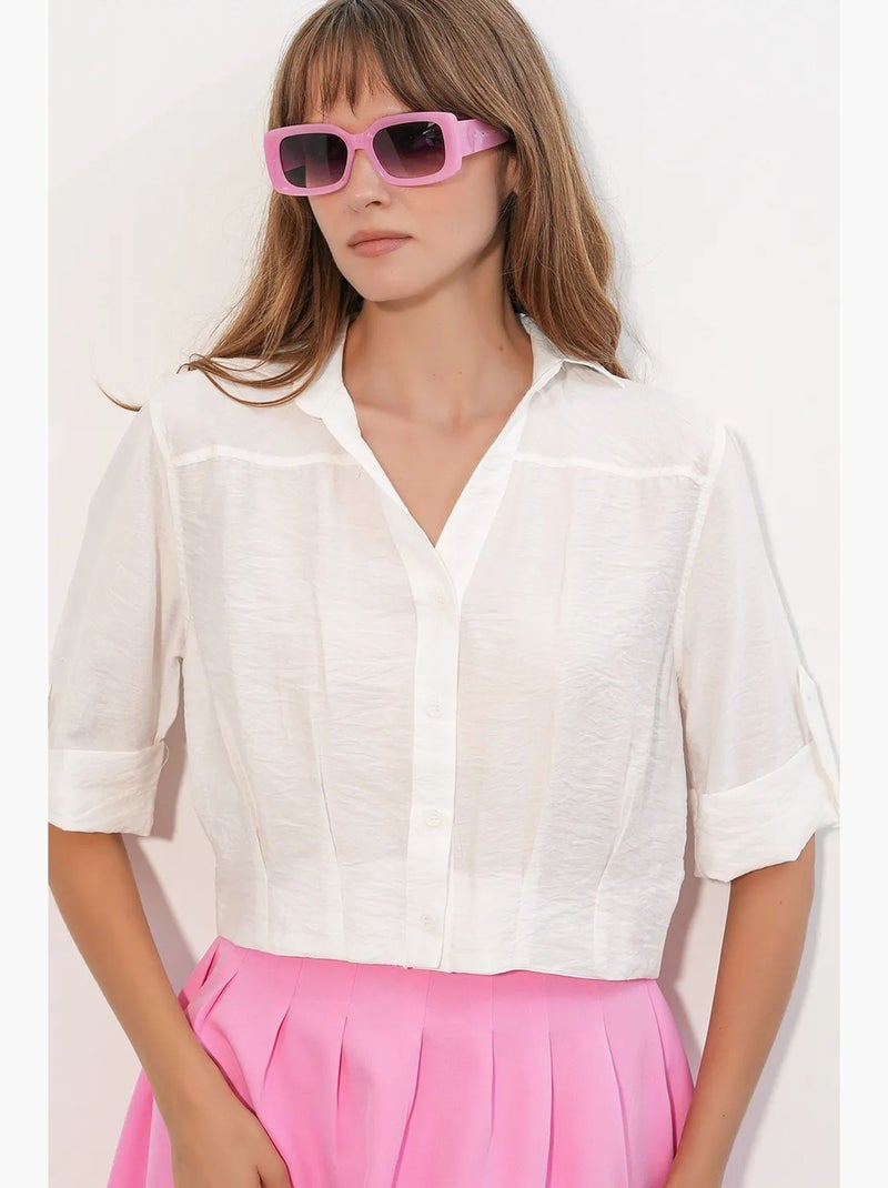 Camicia crop oversize bdart Bianco - Kiabi