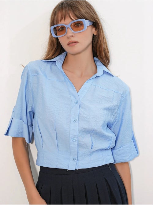 Camicia crop oversize bdart - Kiabi Camicia crop oversize bdart - Kiabi