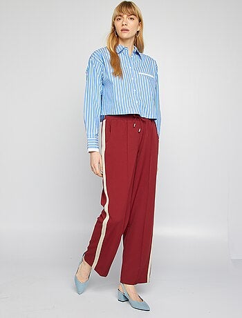 Camicia cropped a righe