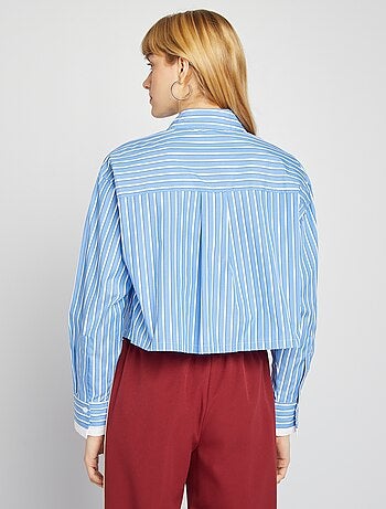 Camicia cropped a righe