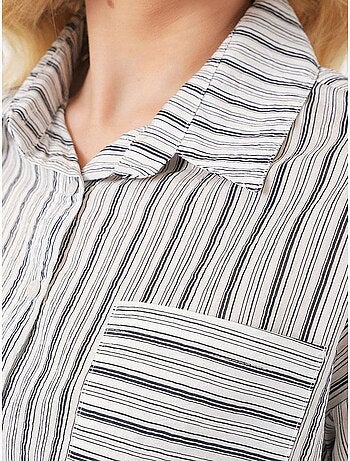 Camicia cropped a righe con tasca bdart