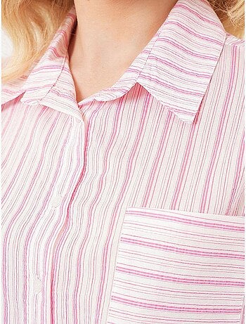 Camicia cropped a righe con tasca bdart