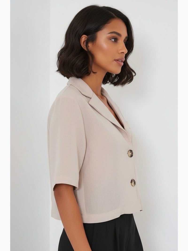 Camicia cropped con bottoni bdart Beige argilla - Kiabi