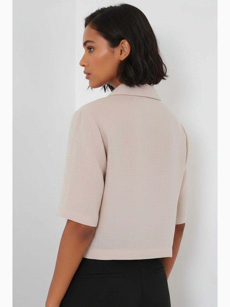 Camicia cropped con bottoni bdart Beige argilla - Kiabi