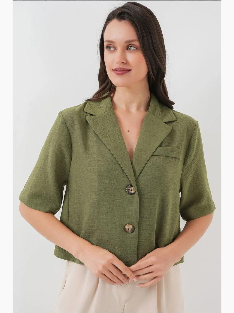 Camicia cropped con bottoni bdart Cachi - Kiabi
