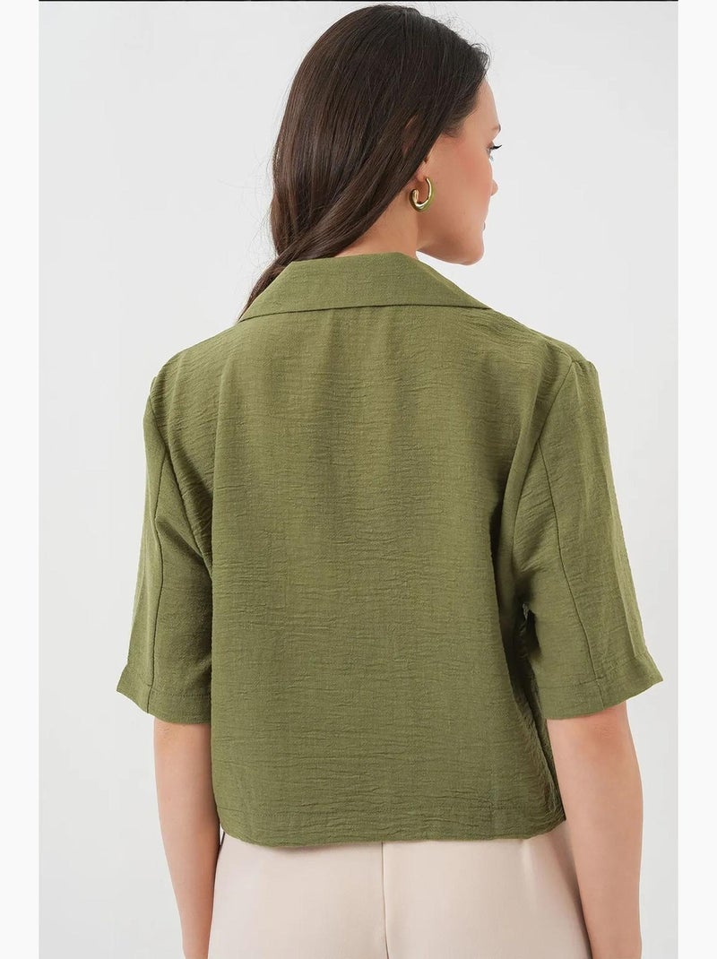 Camicia cropped con bottoni bdart Cachi - Kiabi