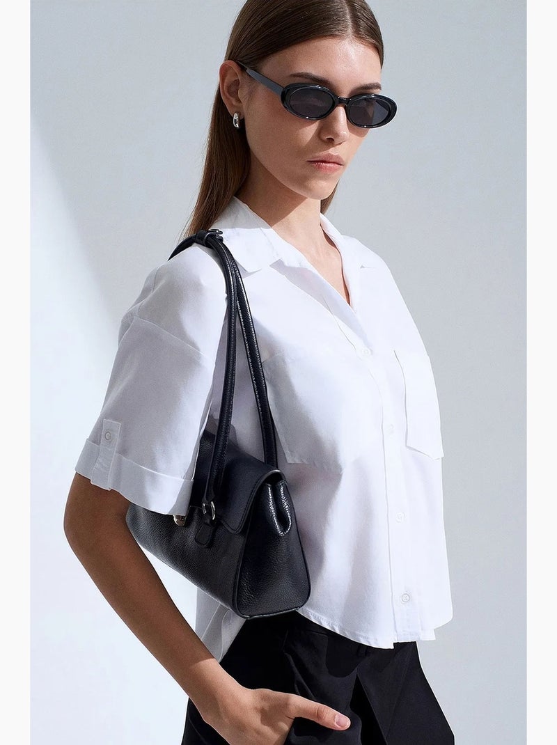 Camicia cropped da donna con taschino dilvin Bianco - Kiabi