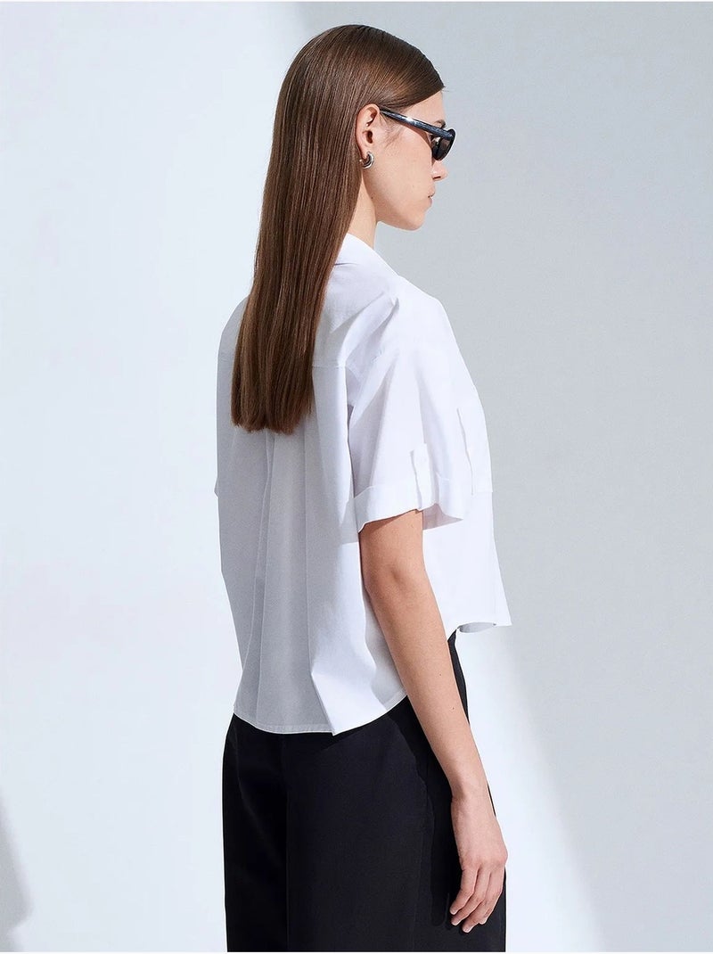 Camicia cropped da donna con taschino dilvin Bianco - Kiabi