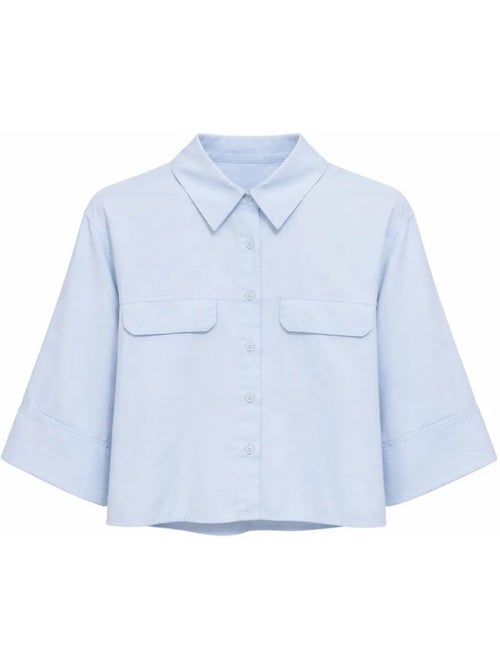 Camicia cropped in popeline a maniche corte mixray - Kiabi Camicia cropped in popeline a maniche corte mixray - Kiabi