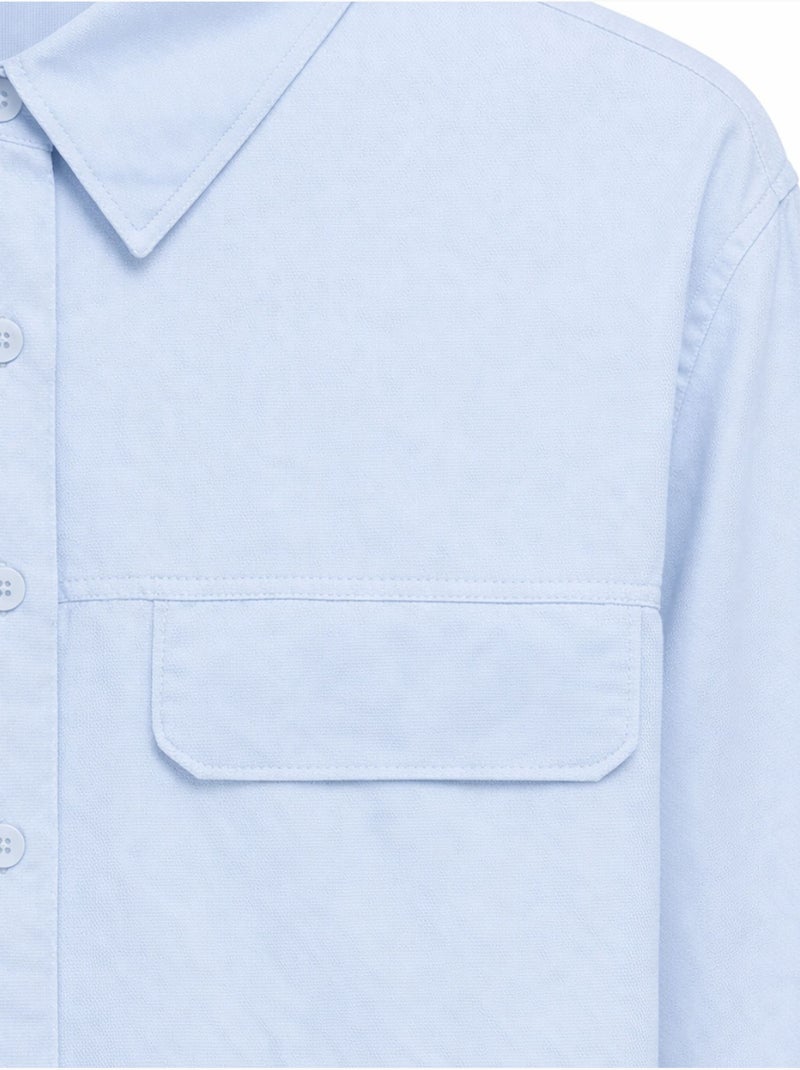 Camicia cropped in popeline a maniche corte mixray Blu cielo - Kiabi