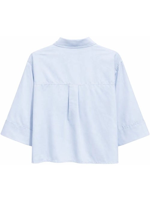 Camicia cropped in popeline a maniche corte mixray - Kiabi Camicia cropped in popeline a maniche corte mixray - Kiabi
