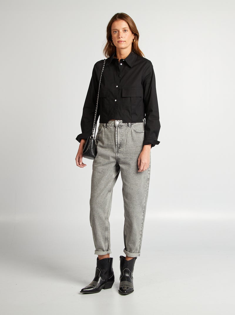 Camicia cropped nero - Kiabi