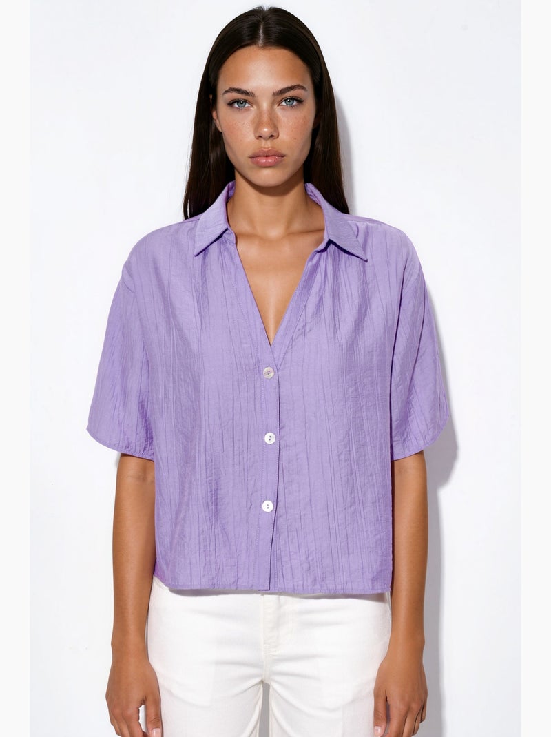 Camicia cropped relaxed da donna busem Lavanda - Kiabi