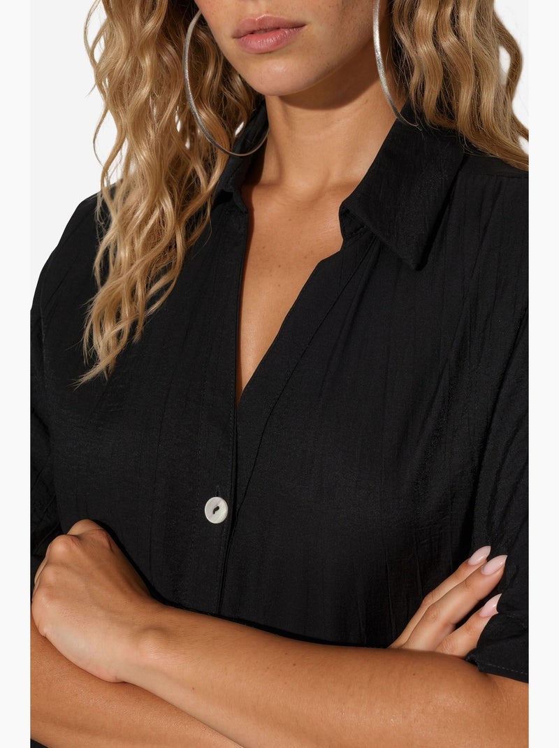 Camicia cropped relaxed da donna busem Nero - Kiabi