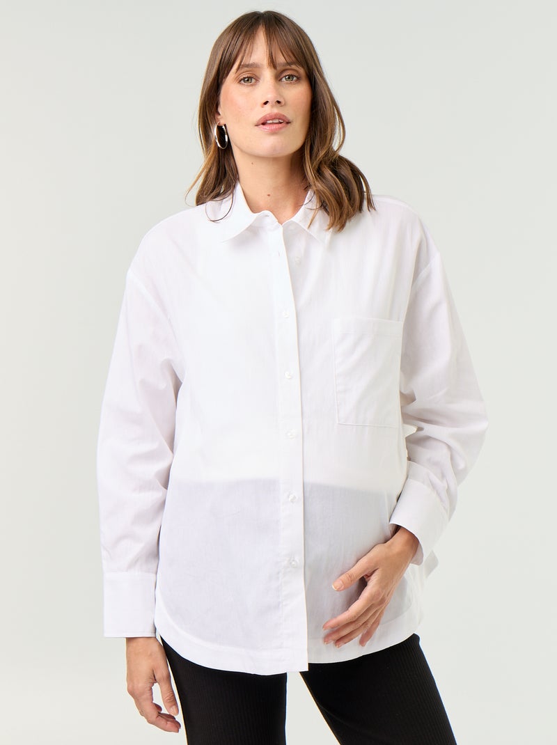 Camicia da allattamento con spacco laterale Bianco - Kiabi