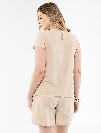 Camicia da allattamento in misto lino