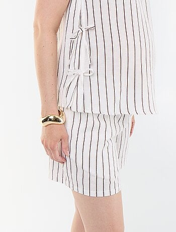 Camicia da allattamento in misto lino