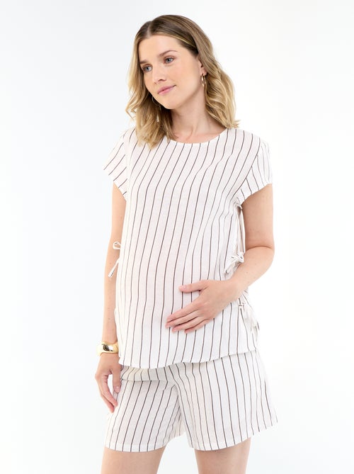Camicia da allattamento in misto lino - Kiabi