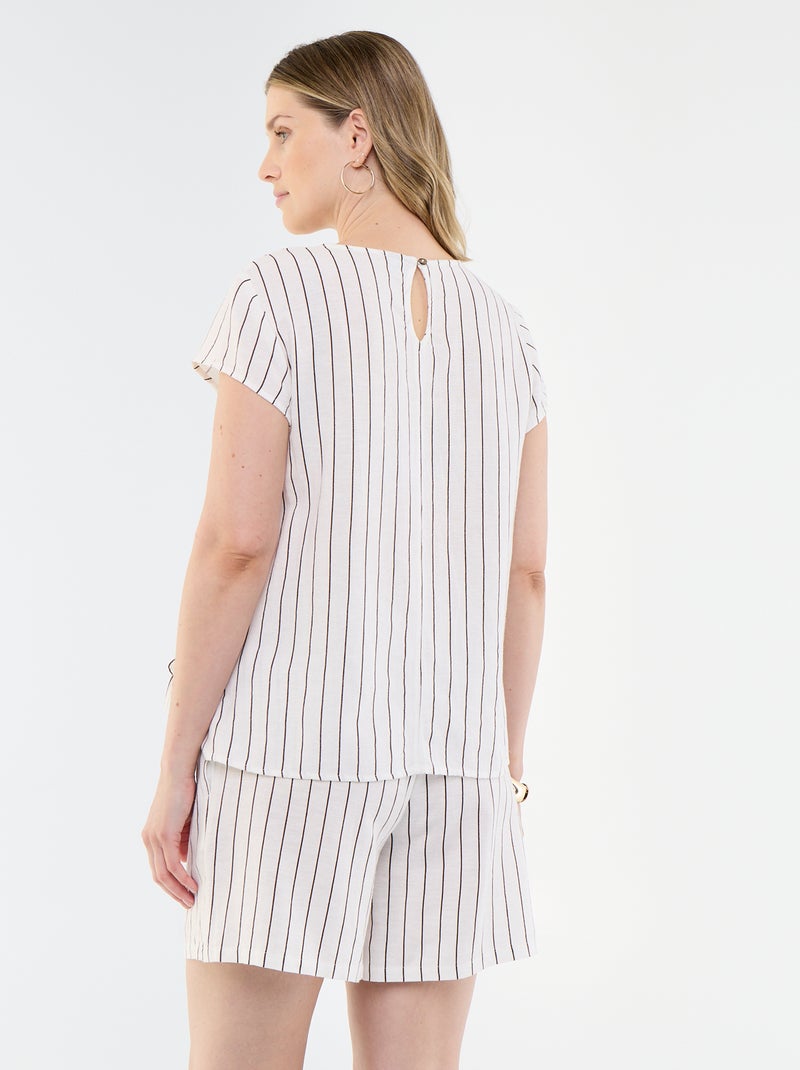 Camicia da allattamento in misto lino Bianco - Kiabi