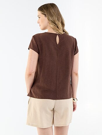 Camicia da allattamento in misto lino