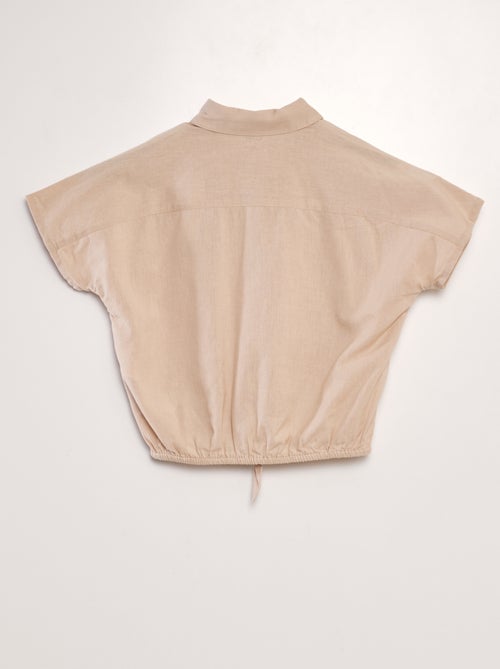 Camicia da annodare in cotone e lino - Kiabi