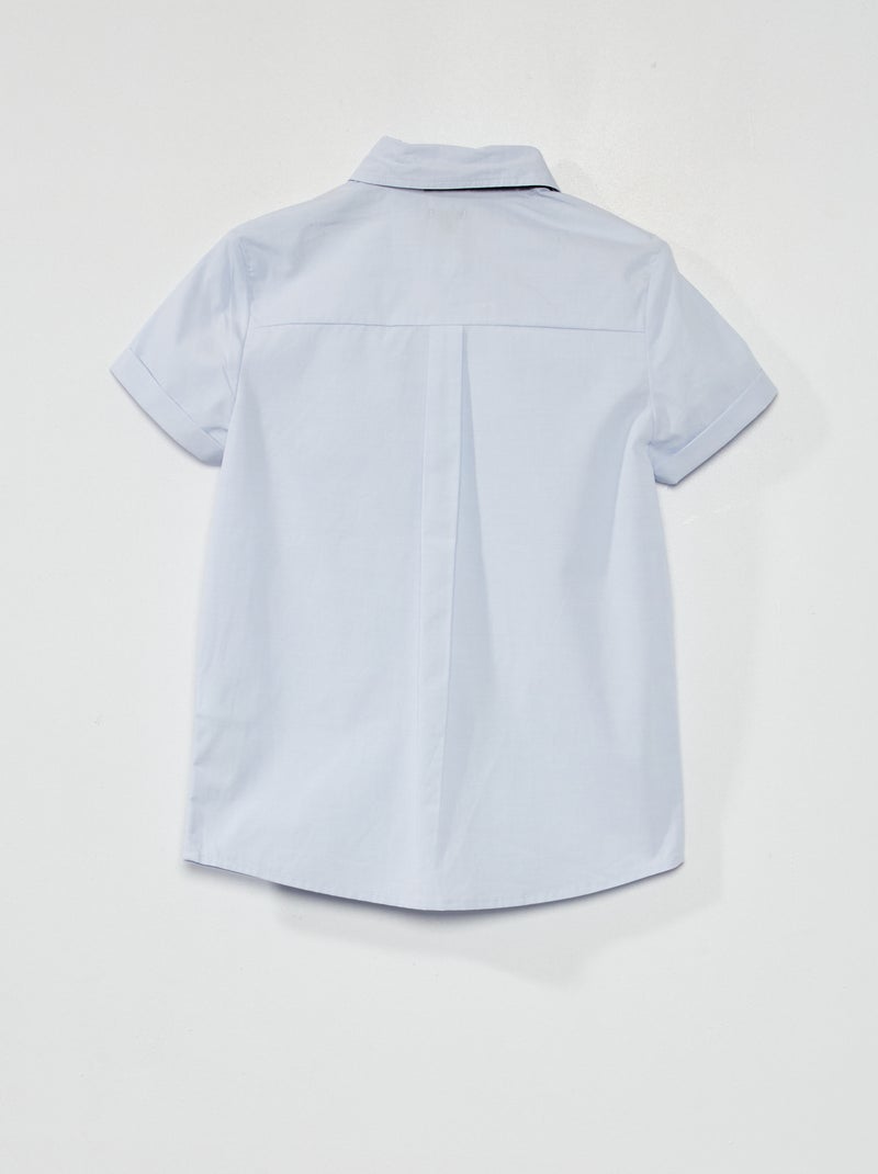 RIDEX Camicia Da Cerimonia Uomo – Blu A Quadretti, 100% Cotone, Chiusura Con Bottoni - 4