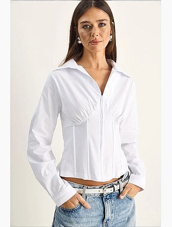 Camicia da donna in cotone e poliestere lucci