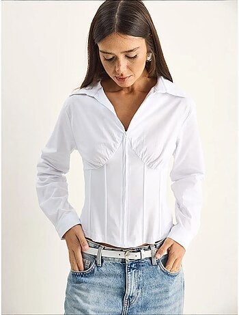 Camicia da donna in cotone e poliestere lucci