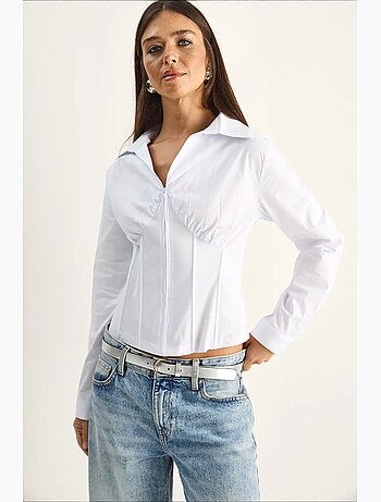 Camicia da donna in cotone e poliestere lucci