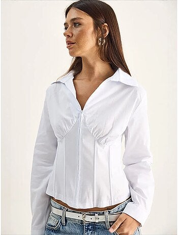 Camicia da donna in cotone e poliestere lucci