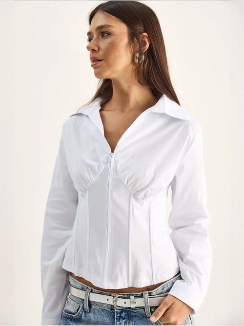 Camicia da donna in cotone e poliestere lucci - Kiabi Camicia da donna in cotone e poliestere lucci - Kiabi