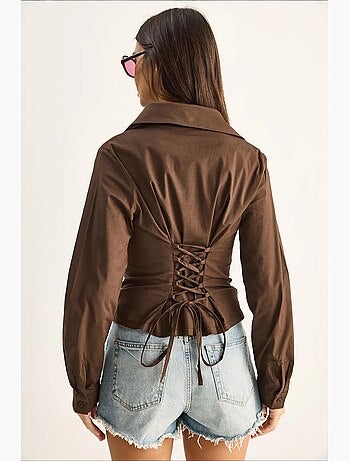 Camicia da donna in cotone e poliestere lucci