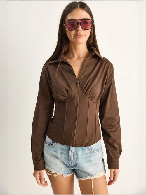 Camicia da donna in cotone e poliestere lucci - Kiabi Camicia da donna in cotone e poliestere lucci - Kiabi