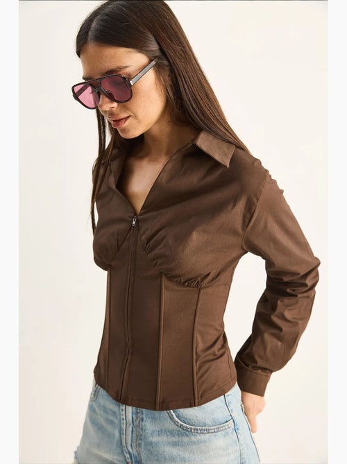 Camicia da donna in cotone e poliestere lucci - Kiabi Camicia da donna in cotone e poliestere lucci - Kiabi