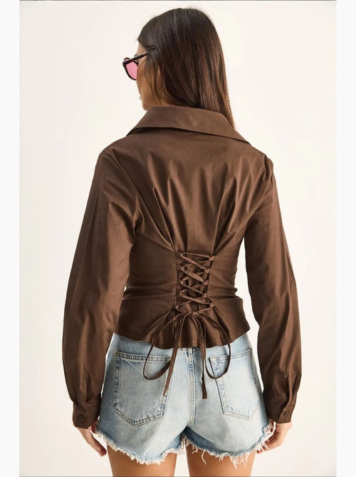Camicia da donna in cotone e poliestere lucci - Kiabi Camicia da donna in cotone e poliestere lucci - Kiabi