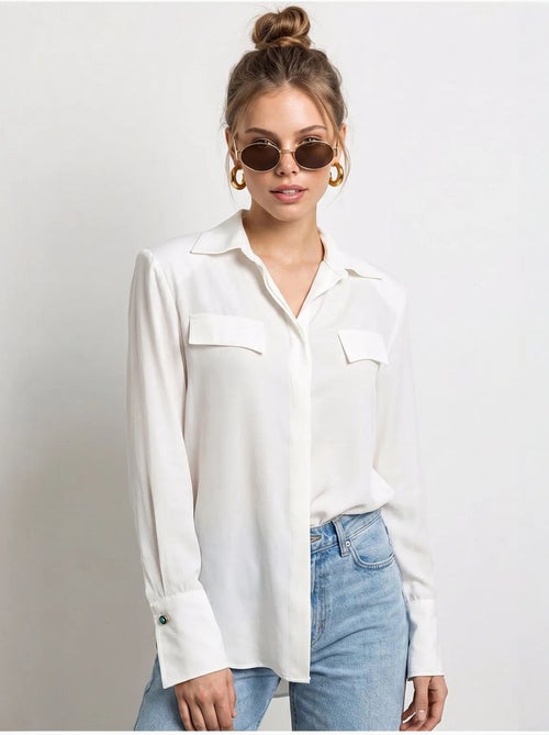 Camicia da donna in crepe tessuto a vestibilità regolare lucci - Kiabi Camicia da donna in crepe tessuto a vestibilità regolare lucci - Kiabi