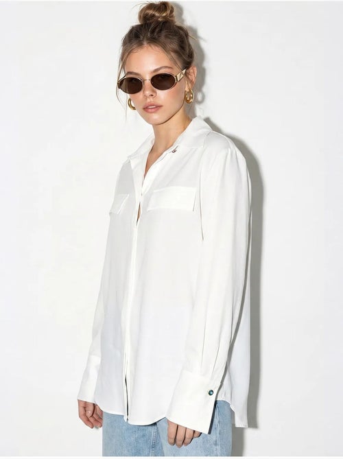 Camicia da donna in crepe tessuto a vestibilità regolare lucci - Kiabi Camicia da donna in crepe tessuto a vestibilità regolare lucci - Kiabi