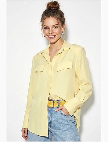 Camicia da donna in crepe tessuto a vestibilità regolare lucci