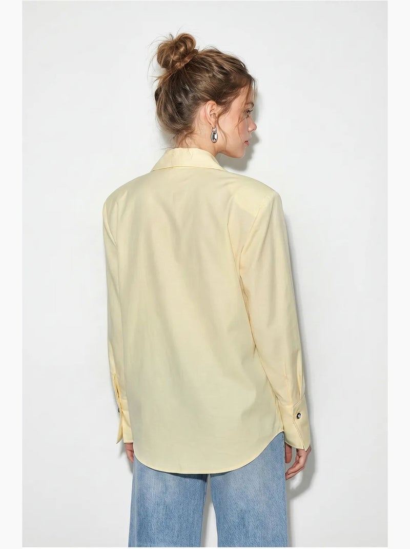 Camicia da donna in crepe tessuto a vestibilità regolare lucci Giallo limone - Kiabi