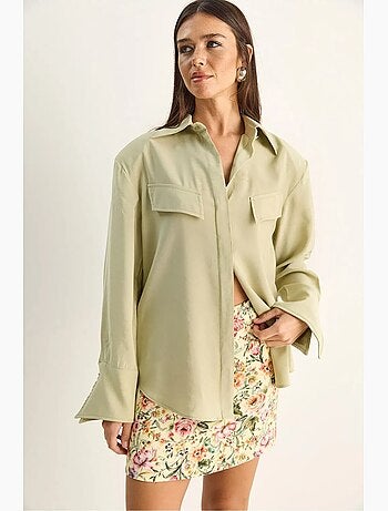 Camicia da donna in crepe tessuto a vestibilità regolare lucci