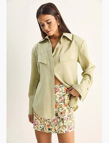 Camicia da donna in crepe tessuto a vestibilità regolare lucci