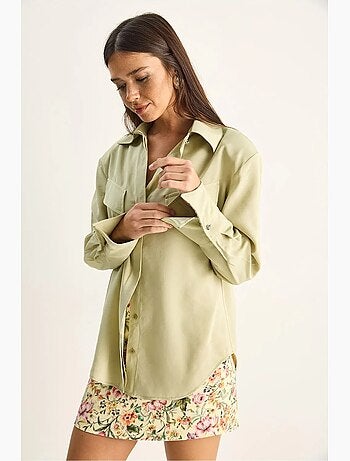 Camicia da donna in crepe tessuto a vestibilità regolare lucci