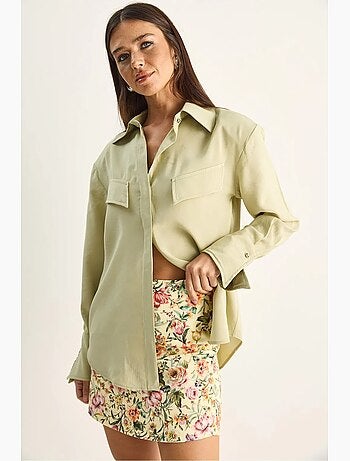Camicia da donna in crepe tessuto a vestibilità regolare lucci