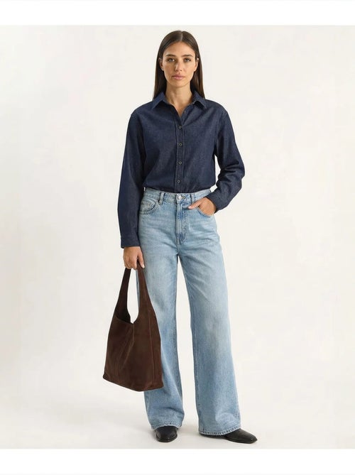 Camicia da donna in denim di cotone lucci - Kiabi