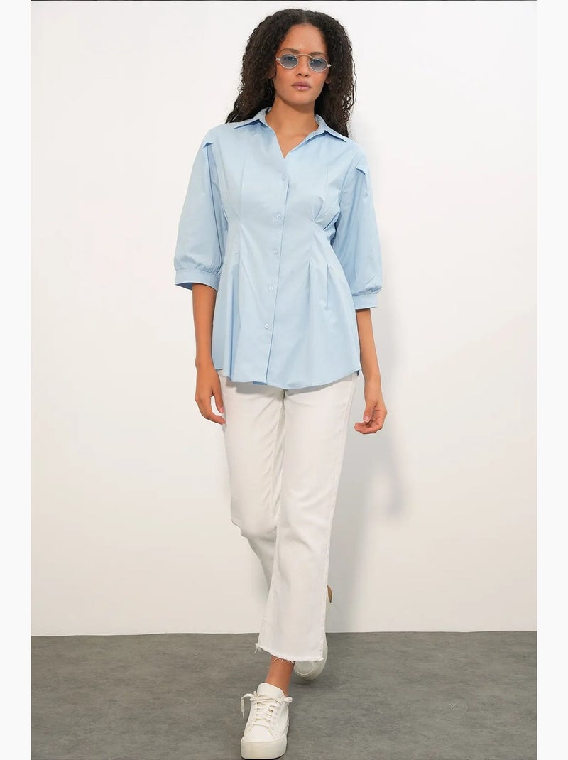 Camicia da donna in misto cotone bdart Blu cielo - Kiabi