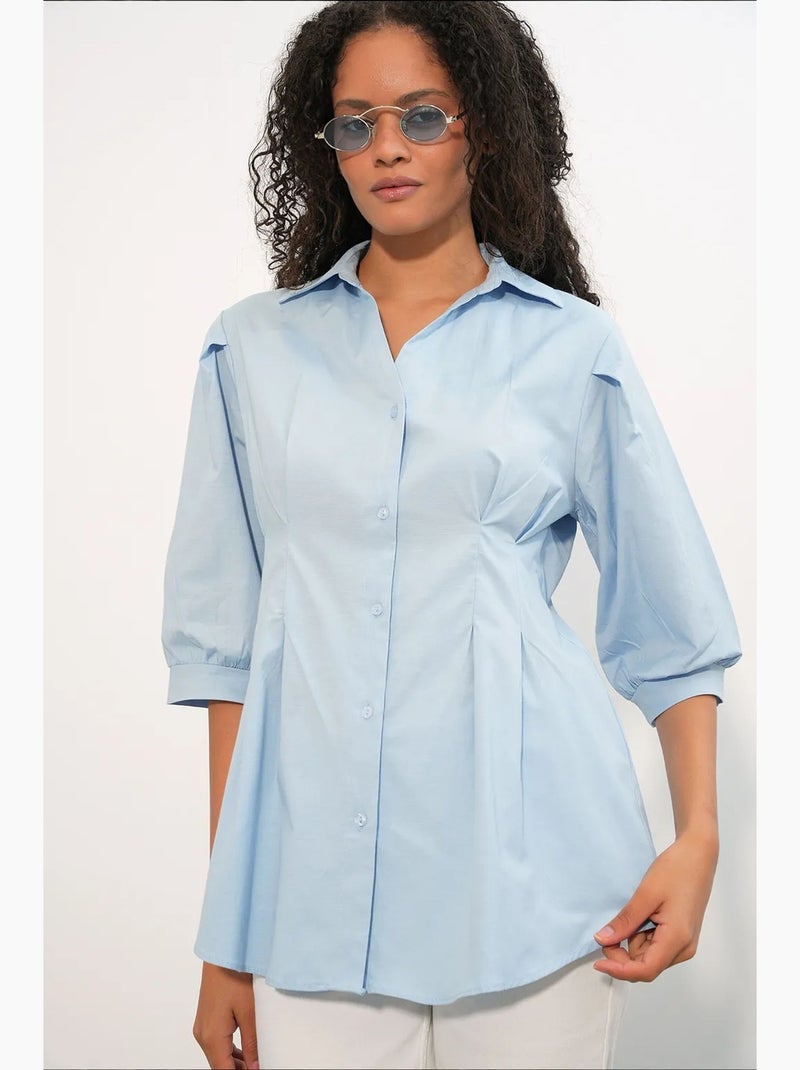 Camicia da donna in misto cotone bdart Blu cielo - Kiabi